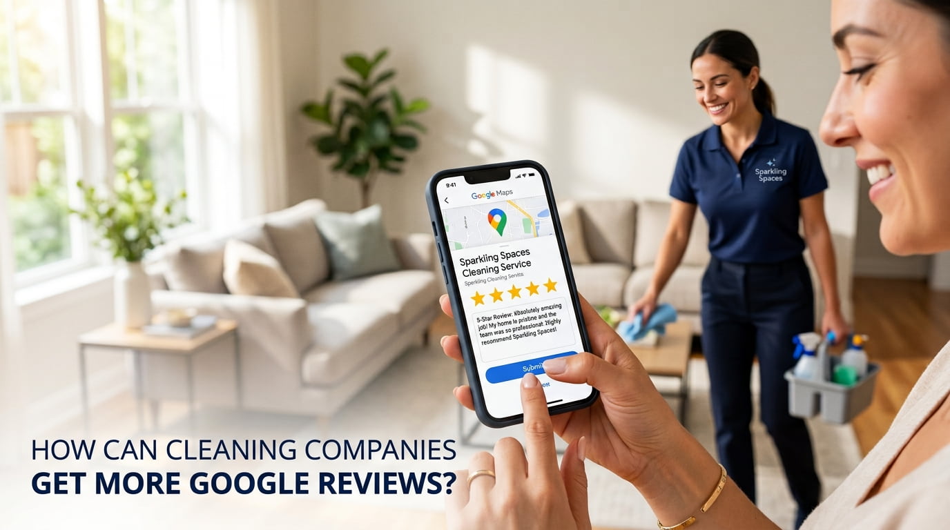 How Can Cleaning Companies Get More Google Reviews? 1 Customer submitting Google review 20260921161005