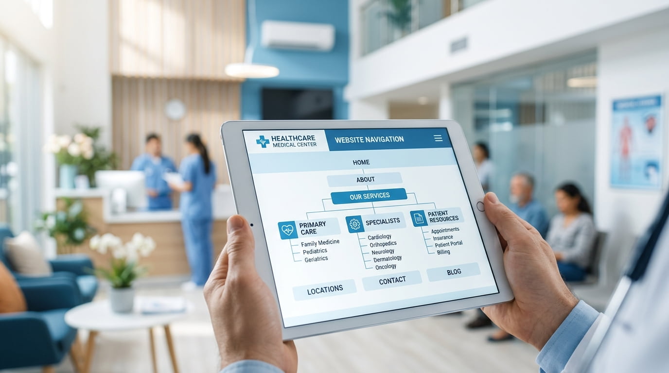 Tablet displaying medical site map 20261002015432